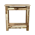 Acacia Wood Architectural Recliner Table with Shelf