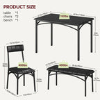 4 Piece Kitchen Table Set with 2 Upholstered Chairs, 1 Bench, 1 Dining Table