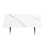 79 Mid-Century Rectangle Marble Dining Table Set for 6-8
