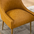SEYNAR Modern Glam PU Leather Dining Chair or Vanity Chair Set of 4 with Rear Handle