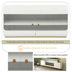 TV Console Table with Gold Frame Base