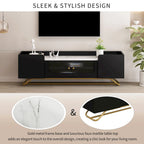 TV Console Table with Gold Frame Base