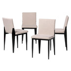 Bishop Industrial Fabric and Metal 4-Piece Dining Chair Set