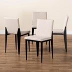 Bishop Industrial Fabric and Metal 4-Piece Dining Chair Set
