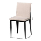 Bishop Industrial Fabric and Metal 4-Piece Dining Chair Set