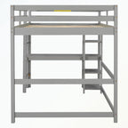 Full Loft Bed with Desk and Shelves