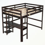 Full Loft Bed with Desk and Shelves
