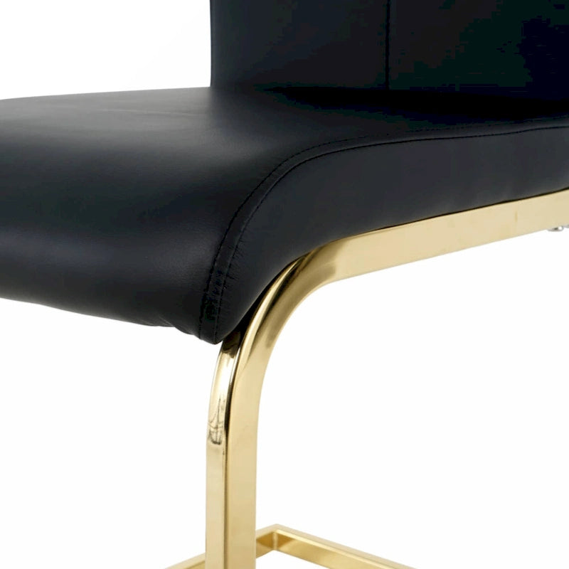 Dining Living Room Chairs Upholstered Chair with gold Metal Legs Design Set of 2