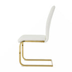 Dining Living Room Chairs Upholstered Chair with gold Metal Legs Design Set of 2