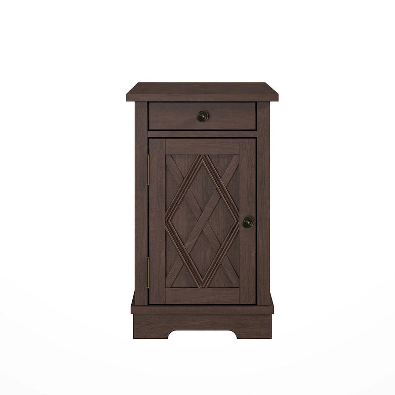 Classic Charging End Table with USB Ports and Storage - 23 in Height