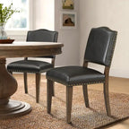 Dallas Brown Faux Leather Dining Chair with Nail Heads - by Greyson Living