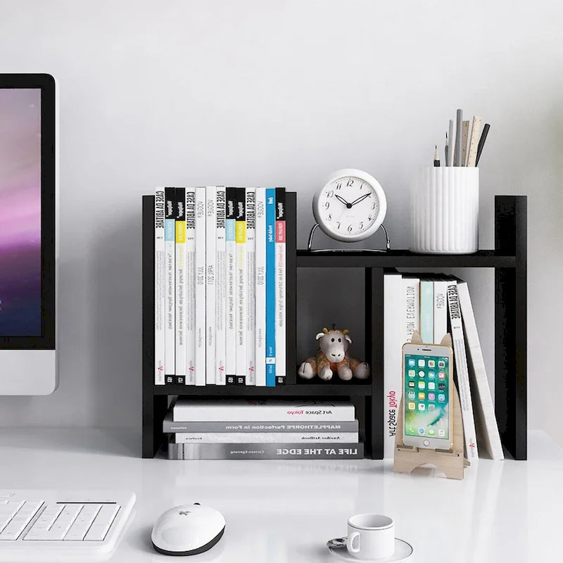 Jerry & Maggie Wooden Desktop Organizer Shelf with Storage