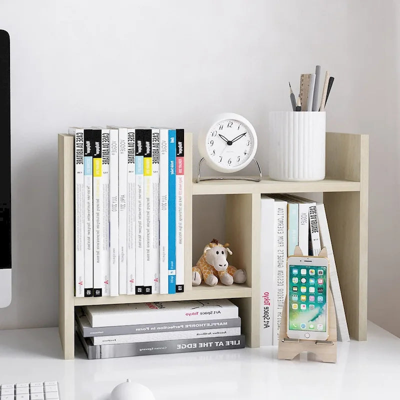 Jerry & Maggie Wooden Desktop Organizer Shelf with Storage