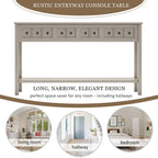 Cusp Barn Rustic Entryway Console Table, 60 Long Sofa Table with two Different Size Drawers and Bottom Shelf for Storage