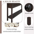 Cusp Barn Rustic Entryway Console Table, 60 Long Sofa Table with two Different Size Drawers and Bottom Shelf for Storage