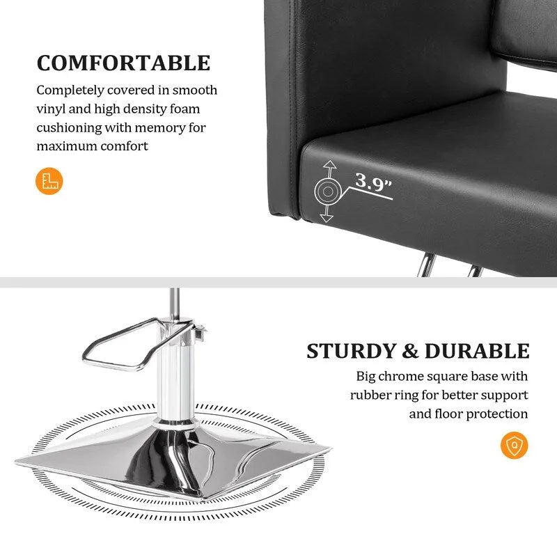 OmySalon PVC leather stainless steel foot operated for Salon Styling Chair, Hair Cutting Hairdressing Beauty Equipment - N/A