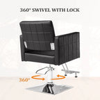 OmySalon PVC leather stainless steel foot operated for Salon Styling Chair, Hair Cutting Hairdressing Beauty Equipment - N/A