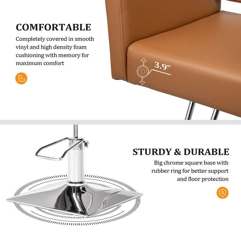 OmySalon PVC leather stainless steel foot operated for Salon Styling Chair, Hair Cutting Hairdressing Beauty Equipment - N/A