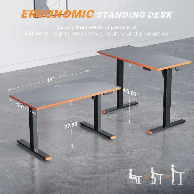 SIAGO 48 x 24 Inch Computer Desk Height Adjustable Electric Sit Stand Up Desk