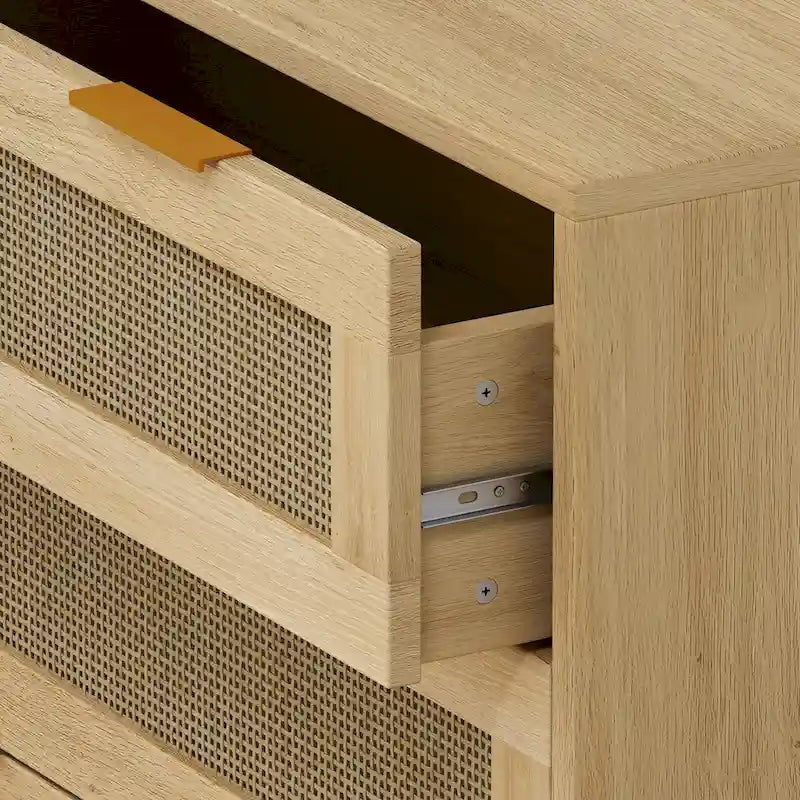 Rattan Storage Cabinet with Three Rattan Drawer