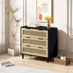 Rattan Storage Cabinet with Three Rattan Drawer