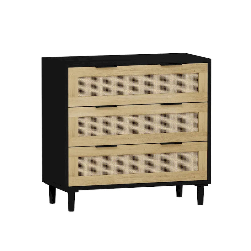 Rattan Storage Cabinet with Three Rattan Drawer