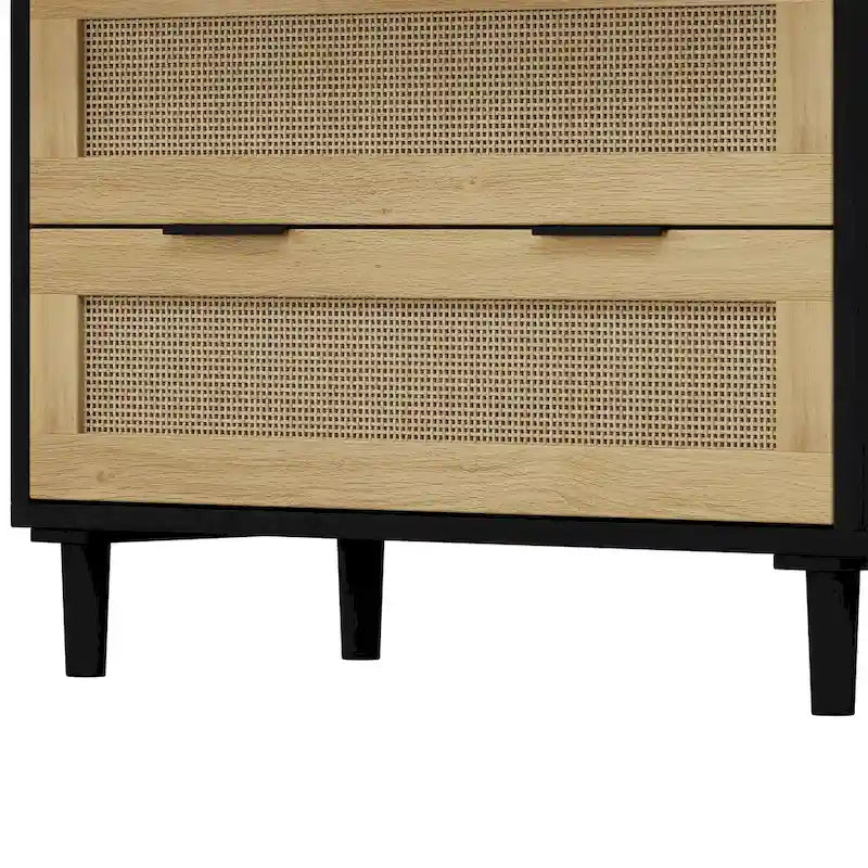Rattan Storage Cabinet with Three Rattan Drawer