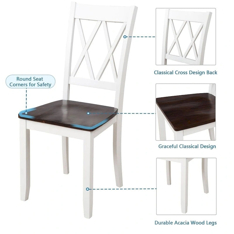 5-Piece Dining Table Set with Chairs, Home Kitchen Table Set