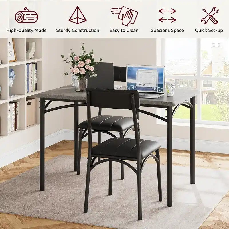 Upholstered dining table and chairs