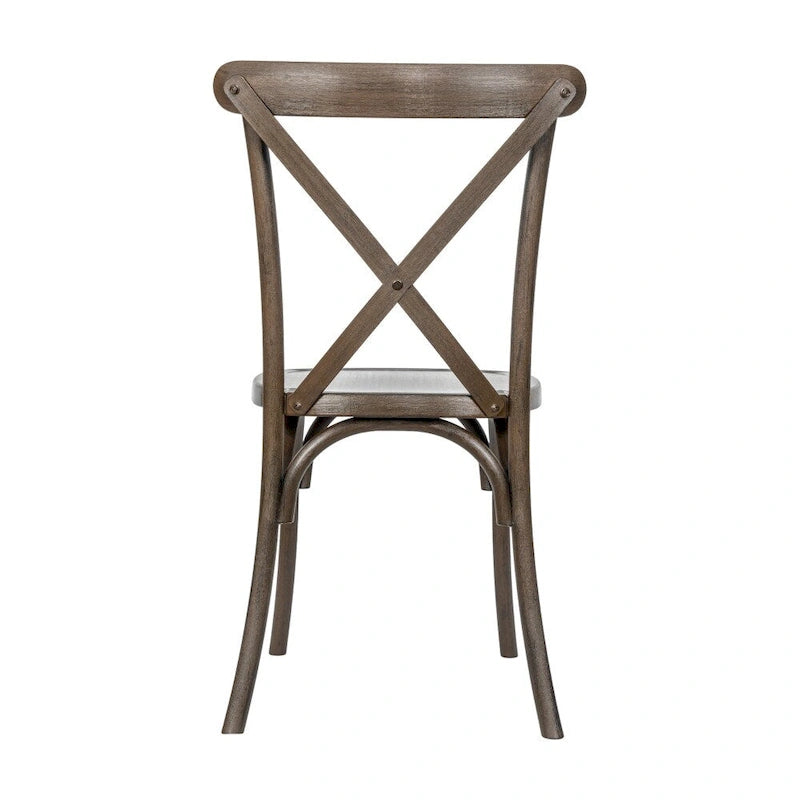 Indoor/Outdoor Commercial Grade Wood Look Resin Cross Back Chair - 19.25W x 19.75D x 35.25H
