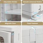 Javlergo 65 Narrow Tall Storage Bin, 4 Tier Foldable Kitchen Storage Cabinet Organizer,Freestanding Kitchen Pantry