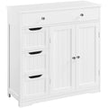 Yaheetech Bathroom Storage Cabinet Free-Standing Floor Cabinet With 4 Drawers and 2 Doors - N/A
