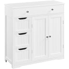 Yaheetech Bathroom Storage Cabinet Free-Standing Floor Cabinet With 4 Drawers and 2 Doors - N/A