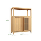 Large Capacity Bamboo Storage Cabinet With Shelves