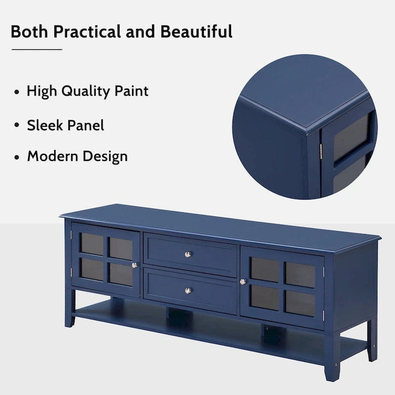 TV Stand for TVs up to 60,Entertainment Center with Multifunctional Storage Space,TV Cabinet with Modern Design,Media Console