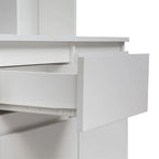 Kitchen Pantry Cabinet with Microwave Stand and 2 Drawers, Freestanding Buffet Cupboards Sideboard with Charging Station