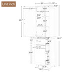 20 in. W x 13 in. D x 68.1 in. H Linen Cabinet with 2-Different Size Drawers and Adjustable Shelf