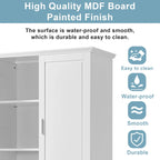 Tall Bathroom Storage Cabinet with 2 Doors, 2 Drawers & Adjustable Shelf