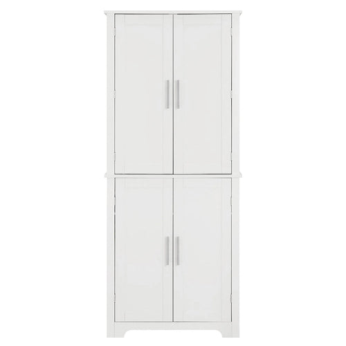 67 Tall MDF 4-door Bathroom Storage Cabinet with Adjustable Shelves - 28 X 67