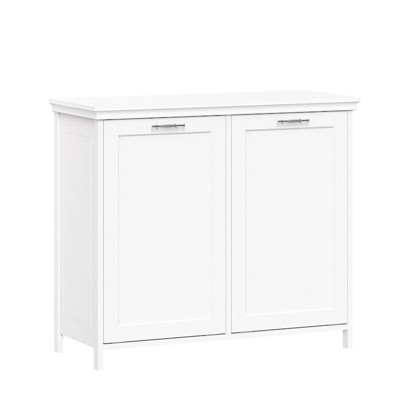 RiverRidge Somerset Double Tilt-Out Laundry Hamper Cabinet with Removable Cloth Storage Bags - White
