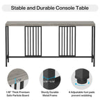 70.9 Inch Sofa Console Table with Open Storage Shelf, Industrial Narrow Extra Long Sofa Tables Entry Table Behind Couch Table