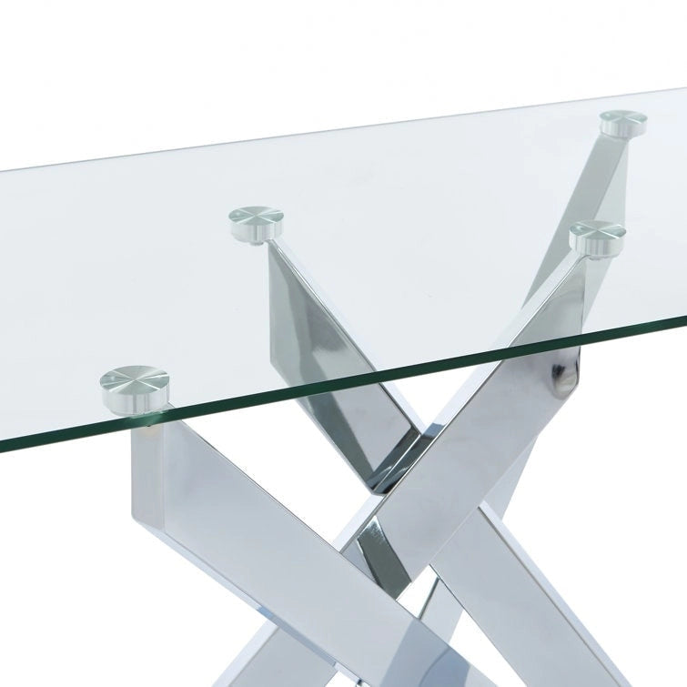 45.3 Glass Top Console Table - N/A