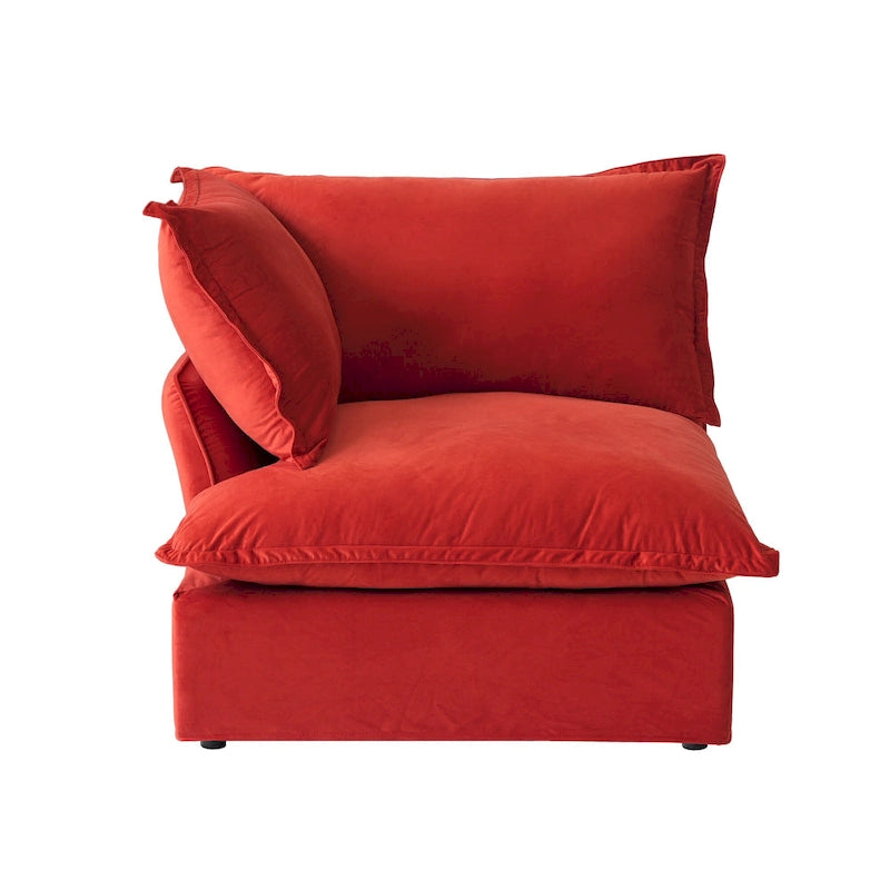 Modular Sectional Sofa Couch, Velvet 3 or 4 Seater Sofa, Minimalist Style Comfy Sofa Couch for Living Room Apartment