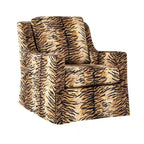 Stan Farmhouse Slipcover Rocking Swivel Chair by