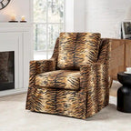 Stan Farmhouse Slipcover Rocking Swivel Chair by