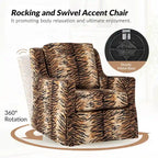 Stan Farmhouse Slipcover Rocking Swivel Chair by