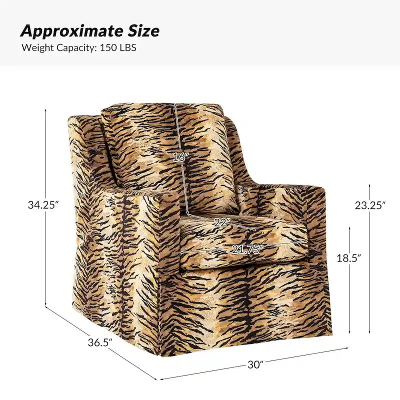 Stan Farmhouse Slipcover Rocking Swivel Chair by