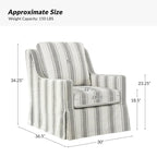 Stan Farmhouse Slipcover Rocking Swivel Chair by