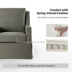 Stan Farmhouse Slipcover Rocking Swivel Chair by