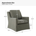 Stan Farmhouse Slipcover Rocking Swivel Chair by